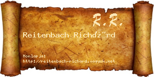 Reitenbach Richárd névjegykártya